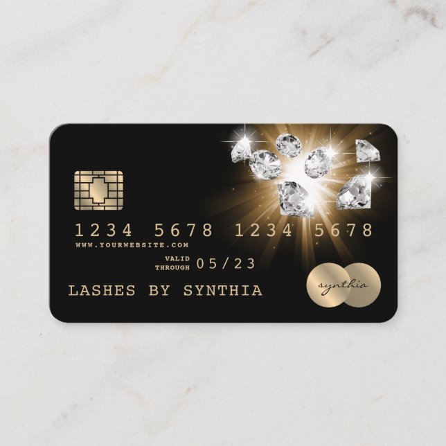 Credit Card Styled Gold Diamonds (Front)