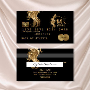 Credit Card Styled Gold Hair Stylist