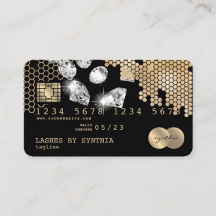 Credit Card Styled Gold Honeycomb Diamonds