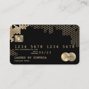 Credit Card Styled gold honeycomb feminine