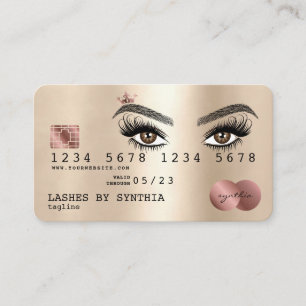 Credit Card Styled  Gold Long Lashes