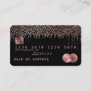 Credit Card Styled Rose Gold Confetti
