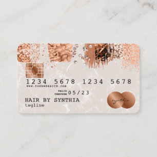 Credit Card Styled Rose Gold Copper Brush