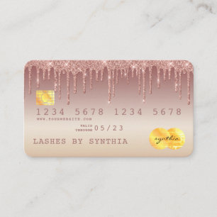 Credit Card Styled Rose Gold Dripping Gold