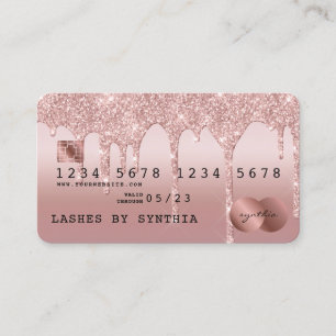Credit Card Styled Rose Gold Dripping Gold