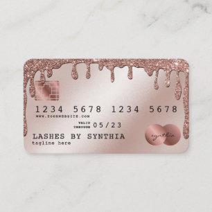 Credit Card Styled Rose Gold Glitter Drips