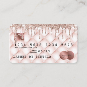 Credit Card Styled Rose Gold Glitter Drips