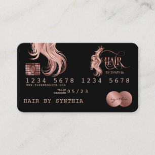 Credit Card Styled Rose Gold Hair Stylist