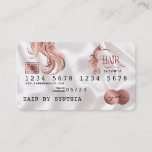 Credit Card Styled Rose Gold Hair Stylist