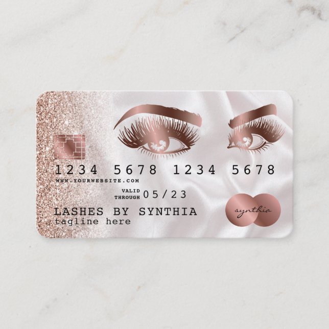 Credit Card Styled Rose Gold Long Lashes (Front)