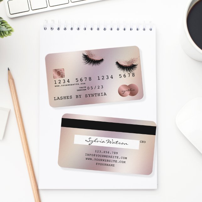 Credit Card Styled Rose Gold Long Lashes (Creator Uploaded)