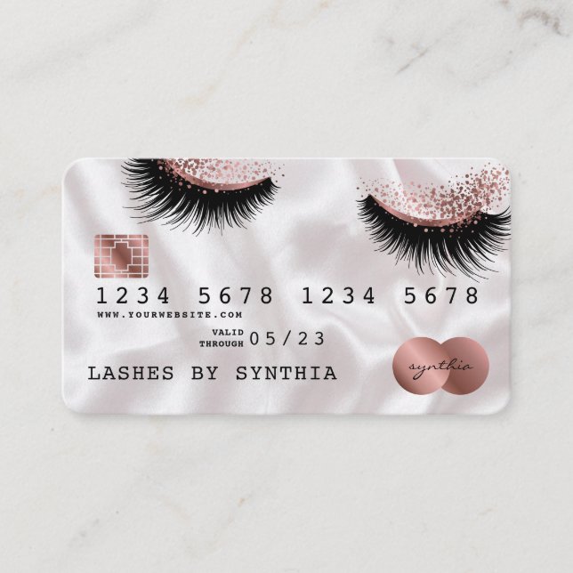 Credit Card Styled Rose Gold Long Lashes (Front)