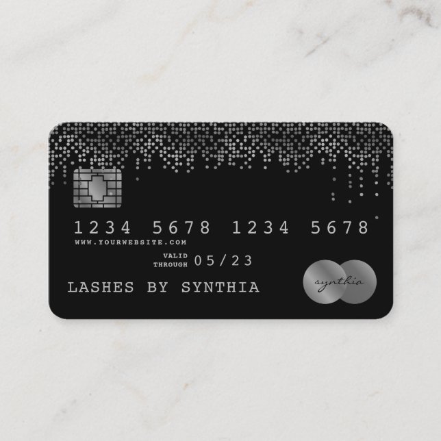 Credit Card Styled Silver Confetti (Front)