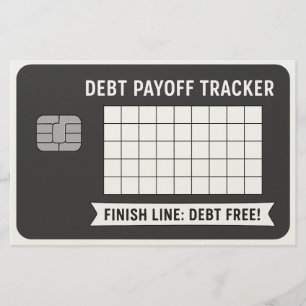 Credit Card Themed Debt Payoff Tracker Colour Shee
