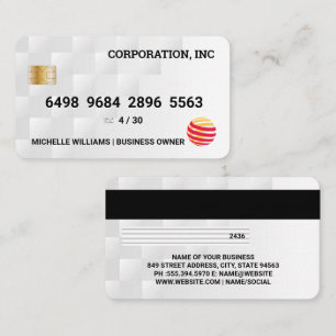 Credit Card White Geometric Modern Pattern
