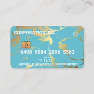 Credit   Debit Card   Blue Gold Marble