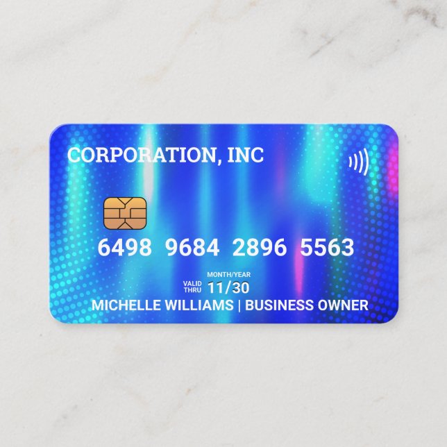 Credit | Debit Card | Blue Metallic  (Front)