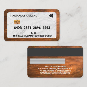 Credit   Debit Card   Marble and Wood