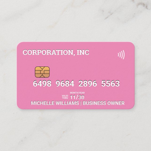 Credit | Debit Card | Pink (Front)