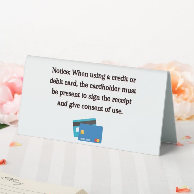 Credit/Debit Card Policy Retail Card Payment Sign (In SItu (Wedding))