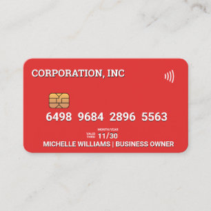 Credit   Debit Card   Red