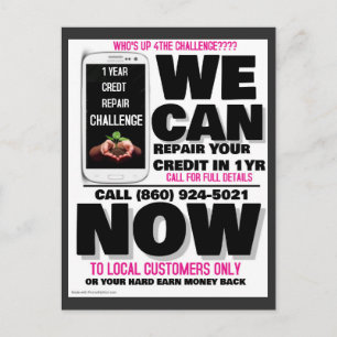 Credit repair challenge post cards