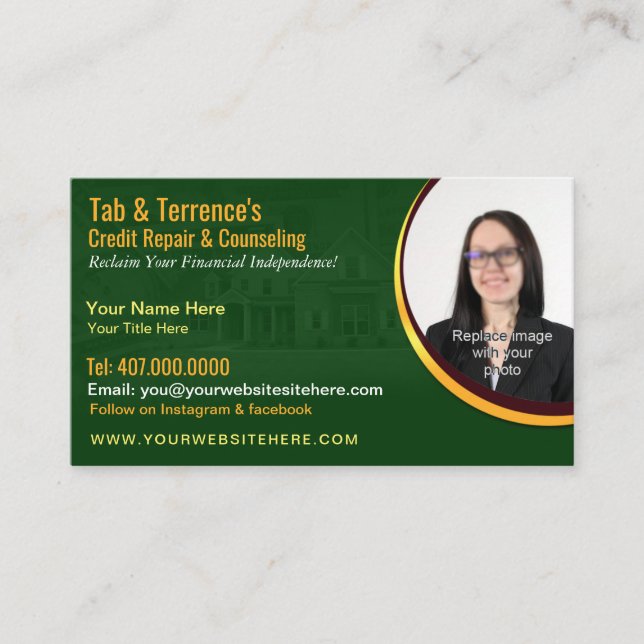 Credit Repair Counseling Business Card Template (Front)