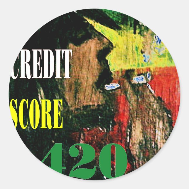 CREDIT SCORE CLASSIC ROUND STICKER (Front)