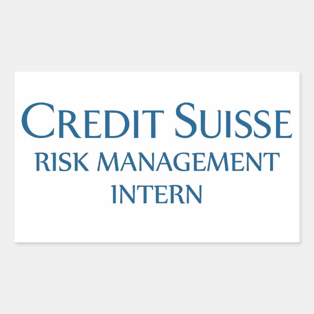 Credit Suisse Risk Management Intern Rectangular Sticker (Front)