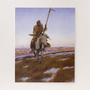 Cree Indian Charles M Russell Native American Art Jigsaw Puzzle