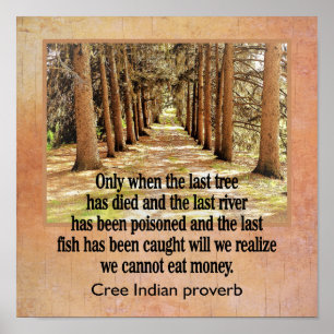 Cree Indian Proverb --- art print -- 12 x 12