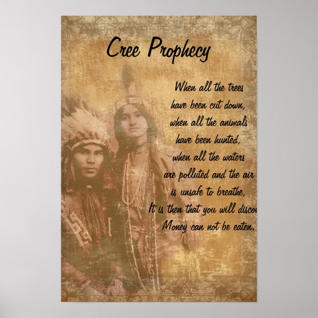 Cree Prophecy Native American Indian couple Poster (Front)