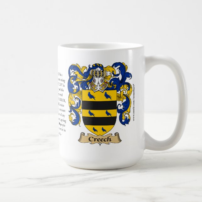 Creech, the Origin, the Meaning and the Crest Coffee Mug (Right)