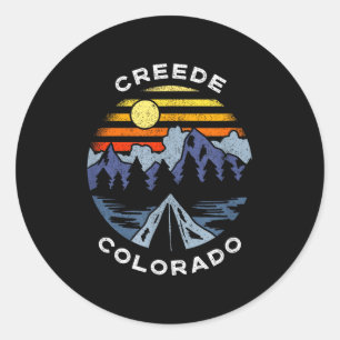 Creede colorado mountains vacation camping souveni classic round sticker