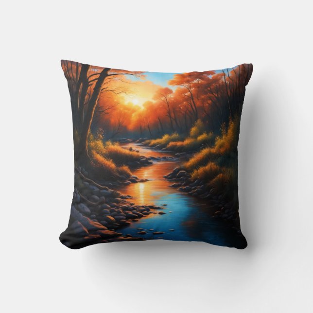 Creek Bank Sunrise  Cushion (Front)