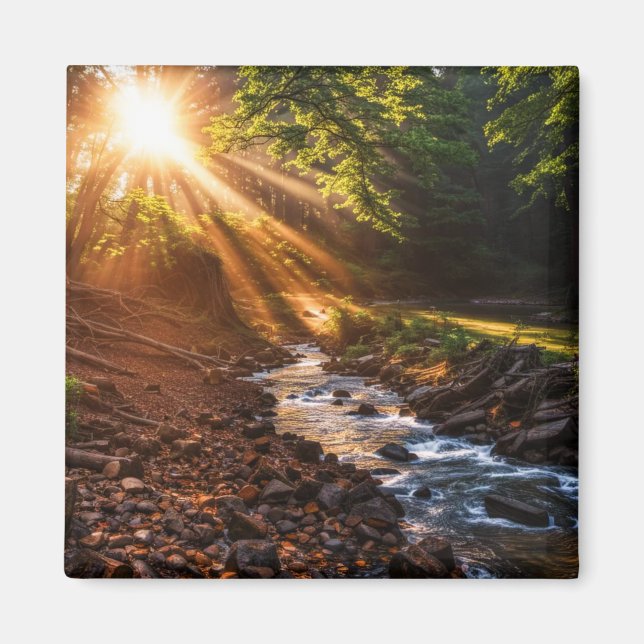 Creek Bank Sunrise Magnet (Front)