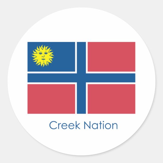 Creek Nation Flag Classic Round Sticker Zazzle.co.uk