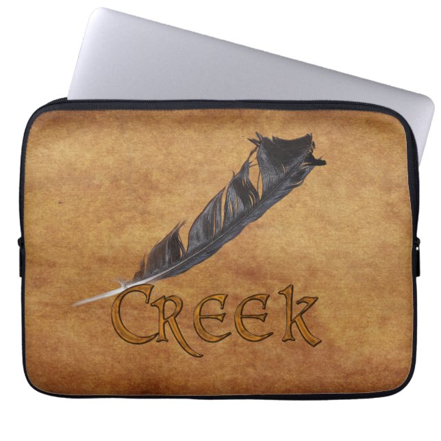 CREEK Native American Feather Laptop Sleeve (Front)