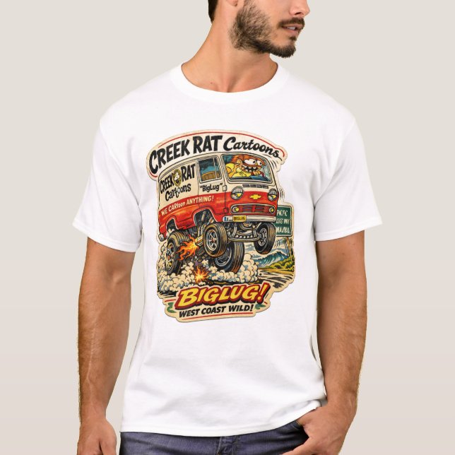 Creek Rat | CreekRat Co. | 2026 Cartoon Logo T-Shirt (Front)