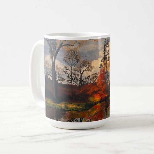 Creek Side in Autumn, Original by Gary Poling Coffee Mug (Front Left)