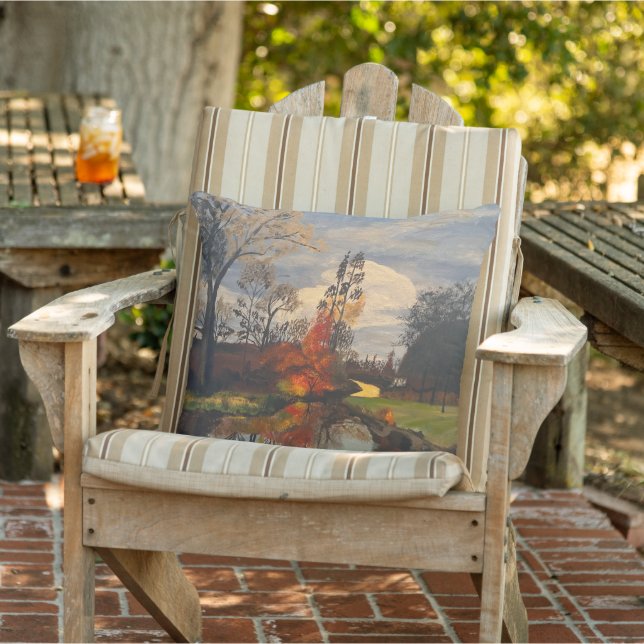 Creek Side in Autumn, Original by Gary Poling Cushion (Chair)