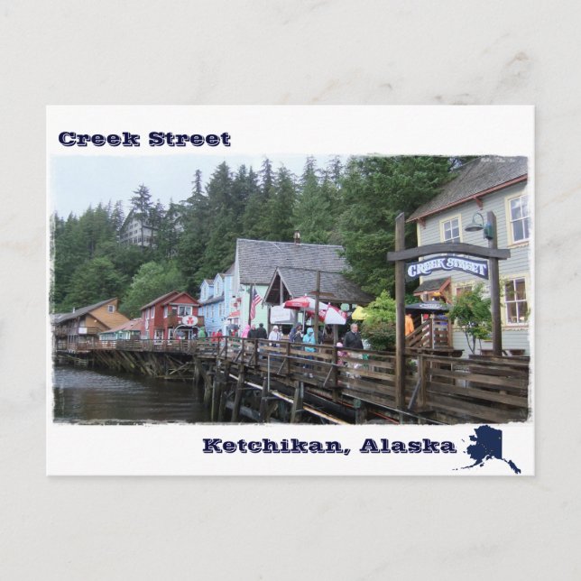 Creek Street in Ketchikan Alaska Travel Souvenir Postcard (Front)