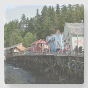Creek Street in Ketchikan Stone Coaster