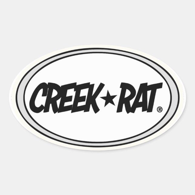 Creekrat Cartoon Studios - Creek Rat Oval Sticker (Front)