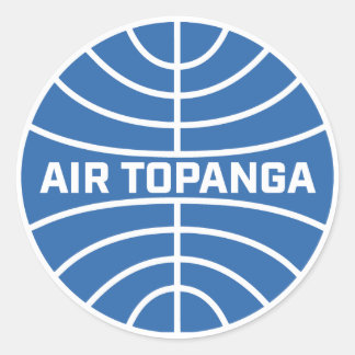 Creekrat Cartoons Topanga Airlines Decal Classic Round Sticker