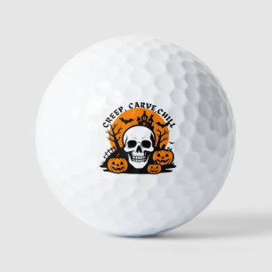 Creep, Carve, Chill: Halloween Skull & Pumpkin Golf Balls