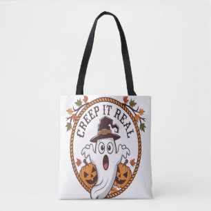 creep it halloween tote bag
