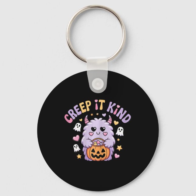 Creep It Kind Cute Monster Halloween Funny  Key Ring (Front)