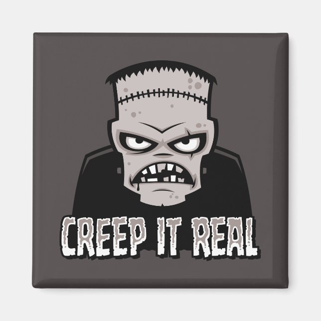 Creep It Real Classic Horror Frankenstein Design Magnet (Front)