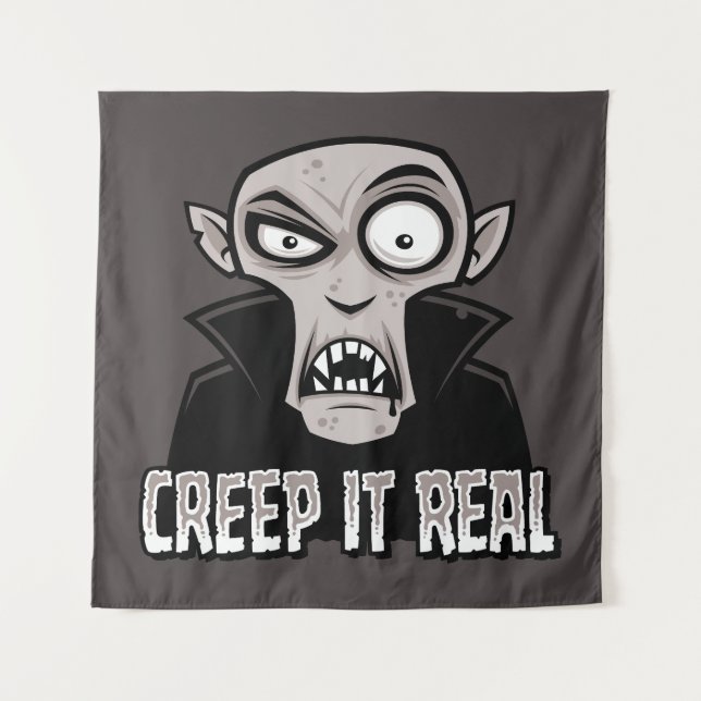 Creep It Real Classic Horror Vampire Design Tapestry (Front)